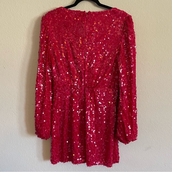 Sequin Mini Dress in Vibrant Pink - Picture 3 of 13